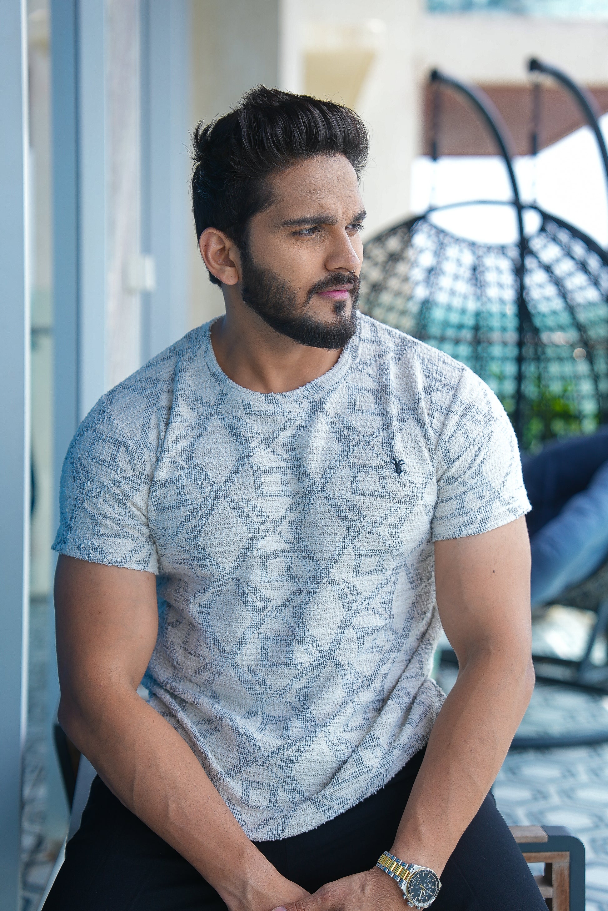 Cotton Knit Round Neck T-Shirt