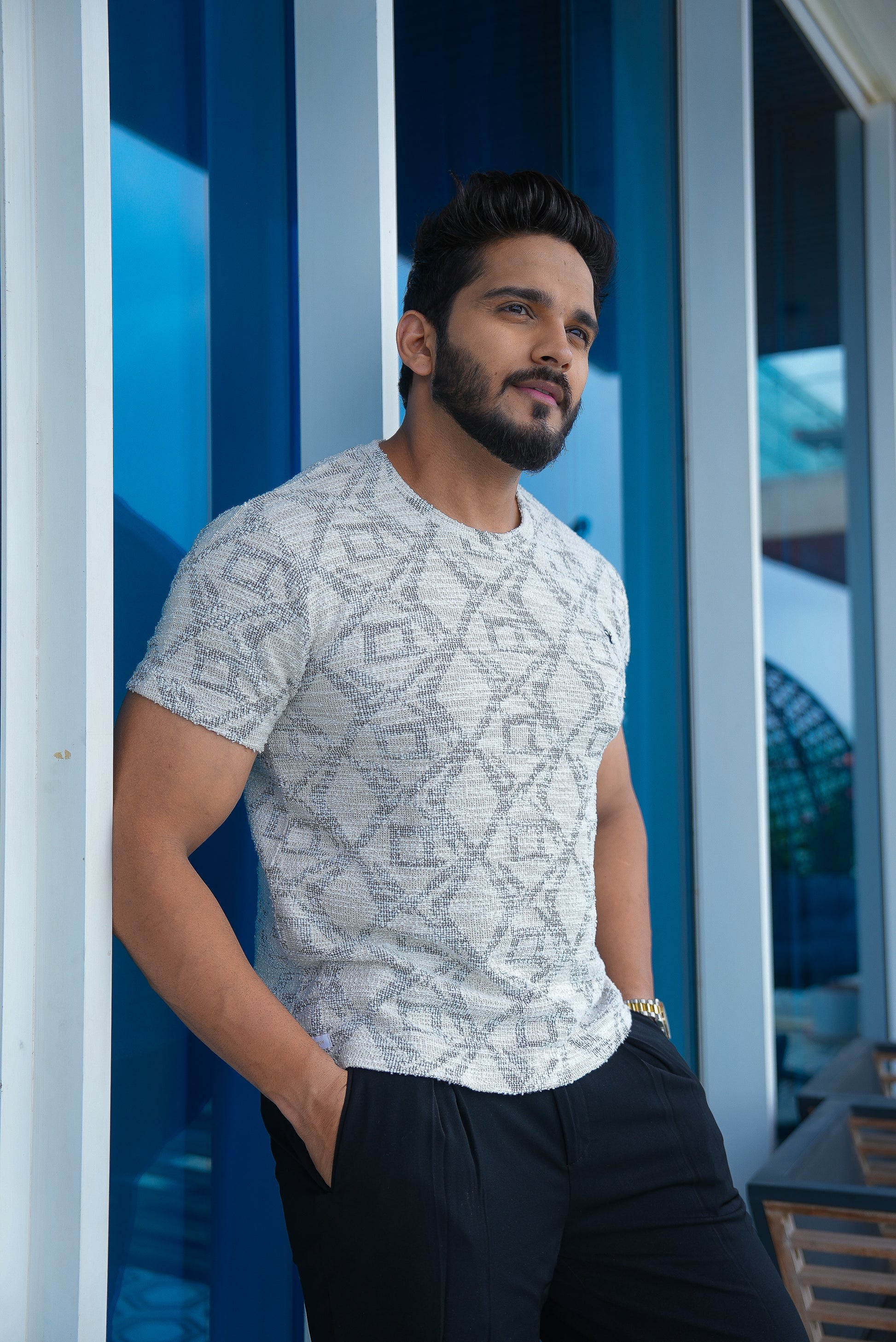 Cotton Knit Round Neck T-Shirt