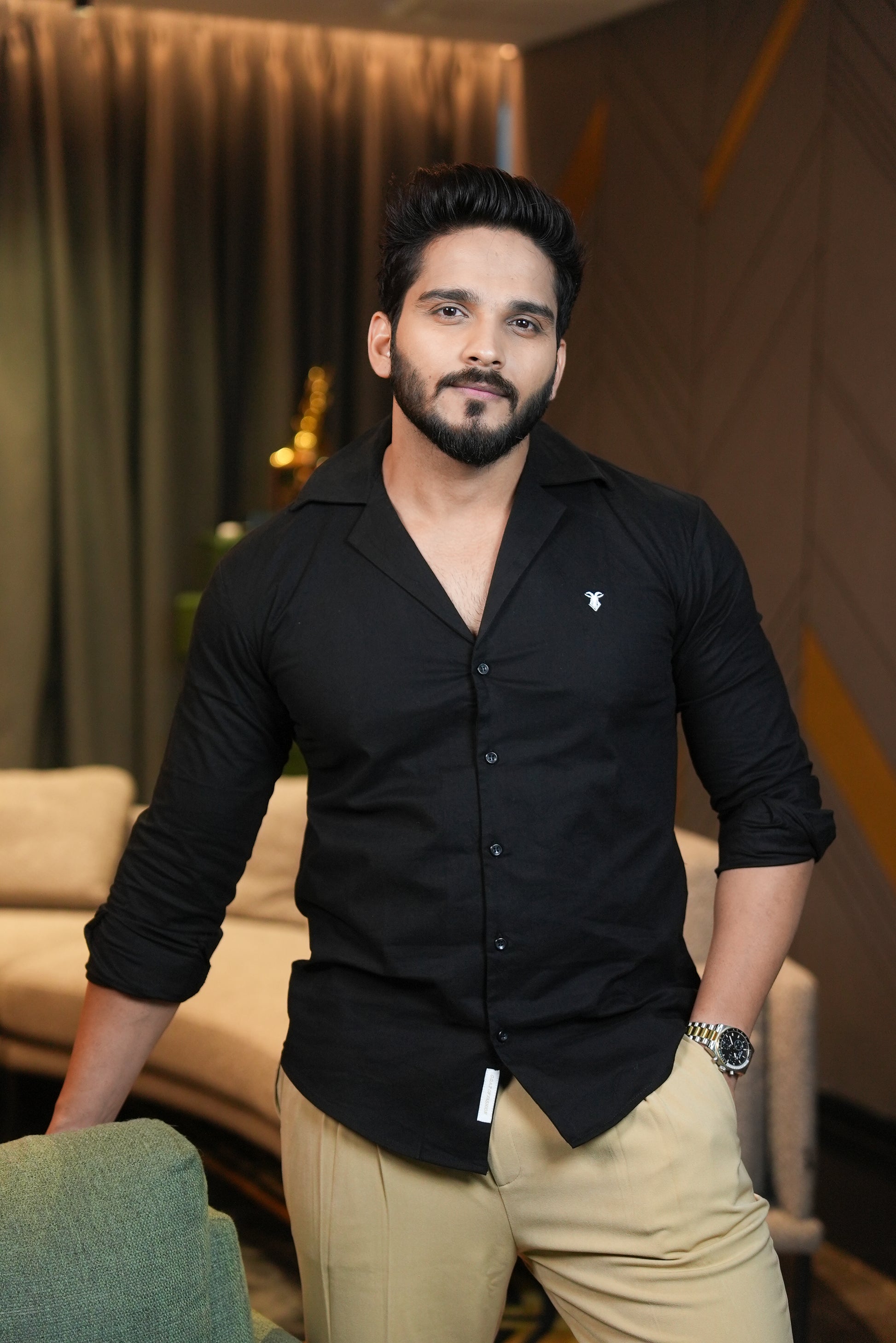 Fine Solid Cuban Collar Shirt