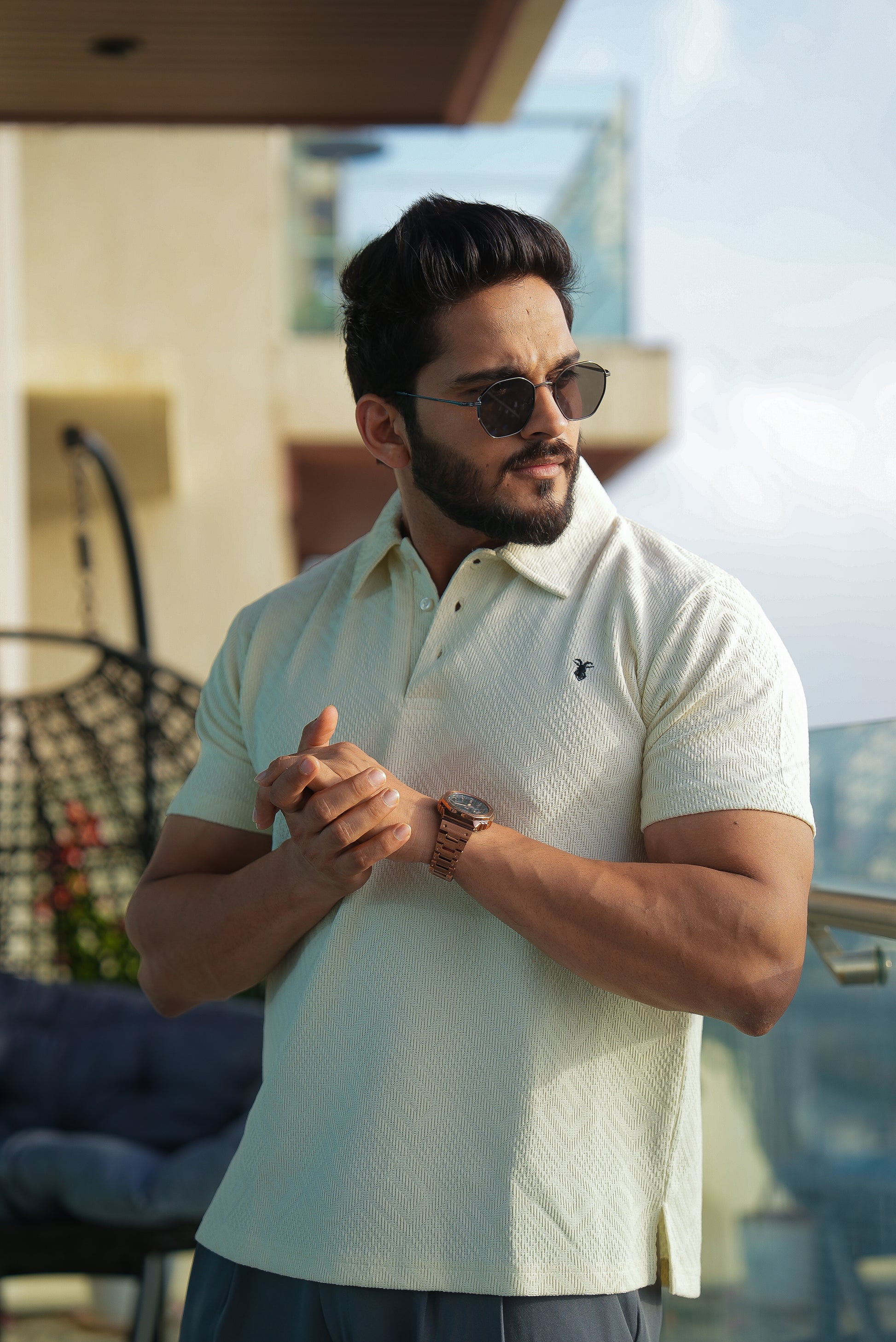 Smooth Textured Polo T-shirt