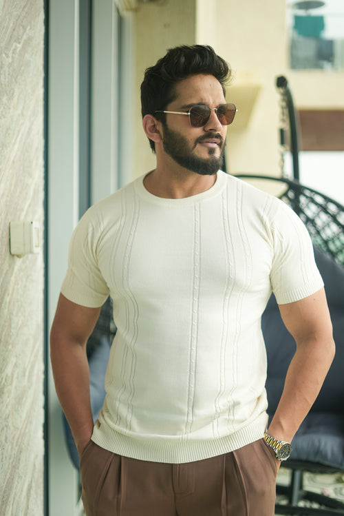 Knit Textured Round Neck