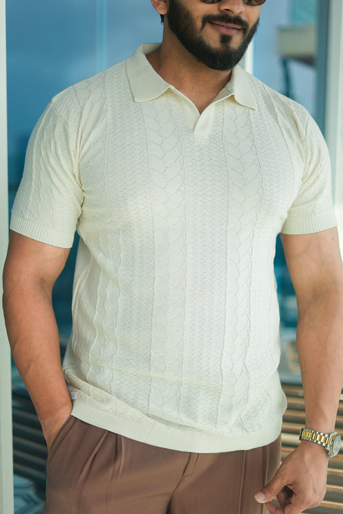 Coil Braid Polo T-shirt
