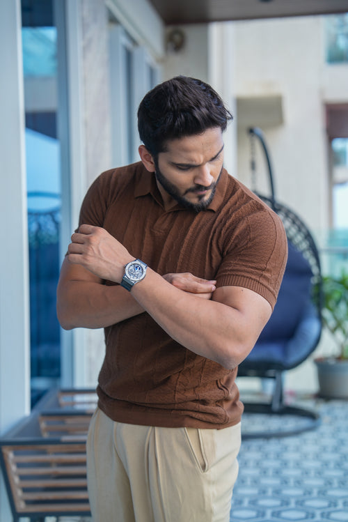 Coil Braid Polo T-shirt
