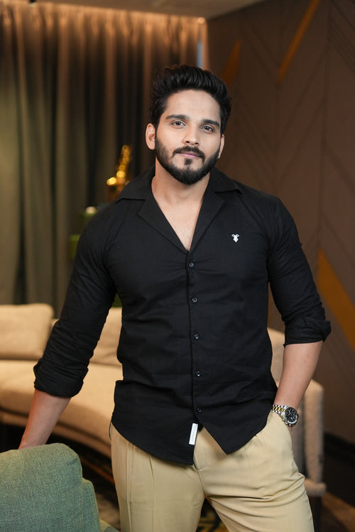 Fine Solid Cuban Collar Shirt